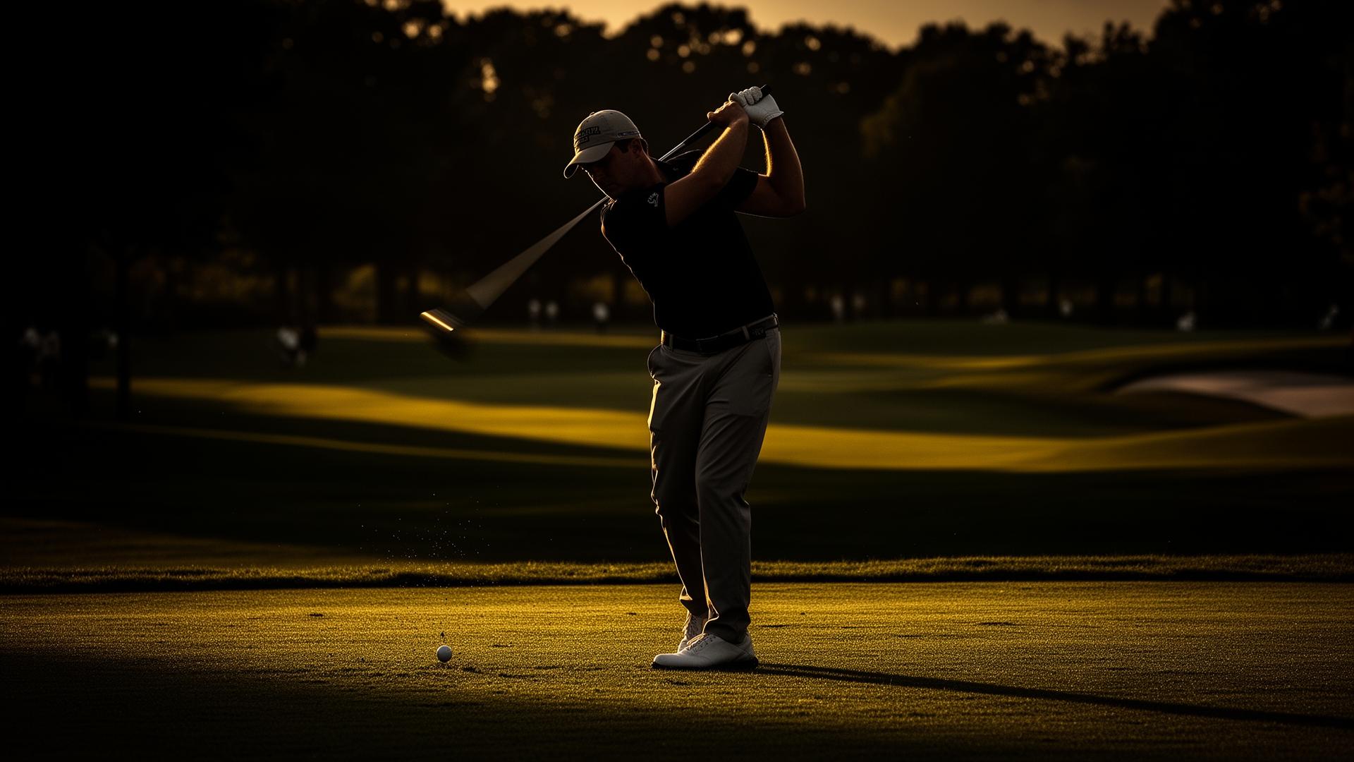 Centerville Elks golfer at sunset